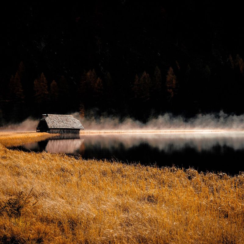 Herbstmorgen am Naturerlebnisweg Seebachtal.